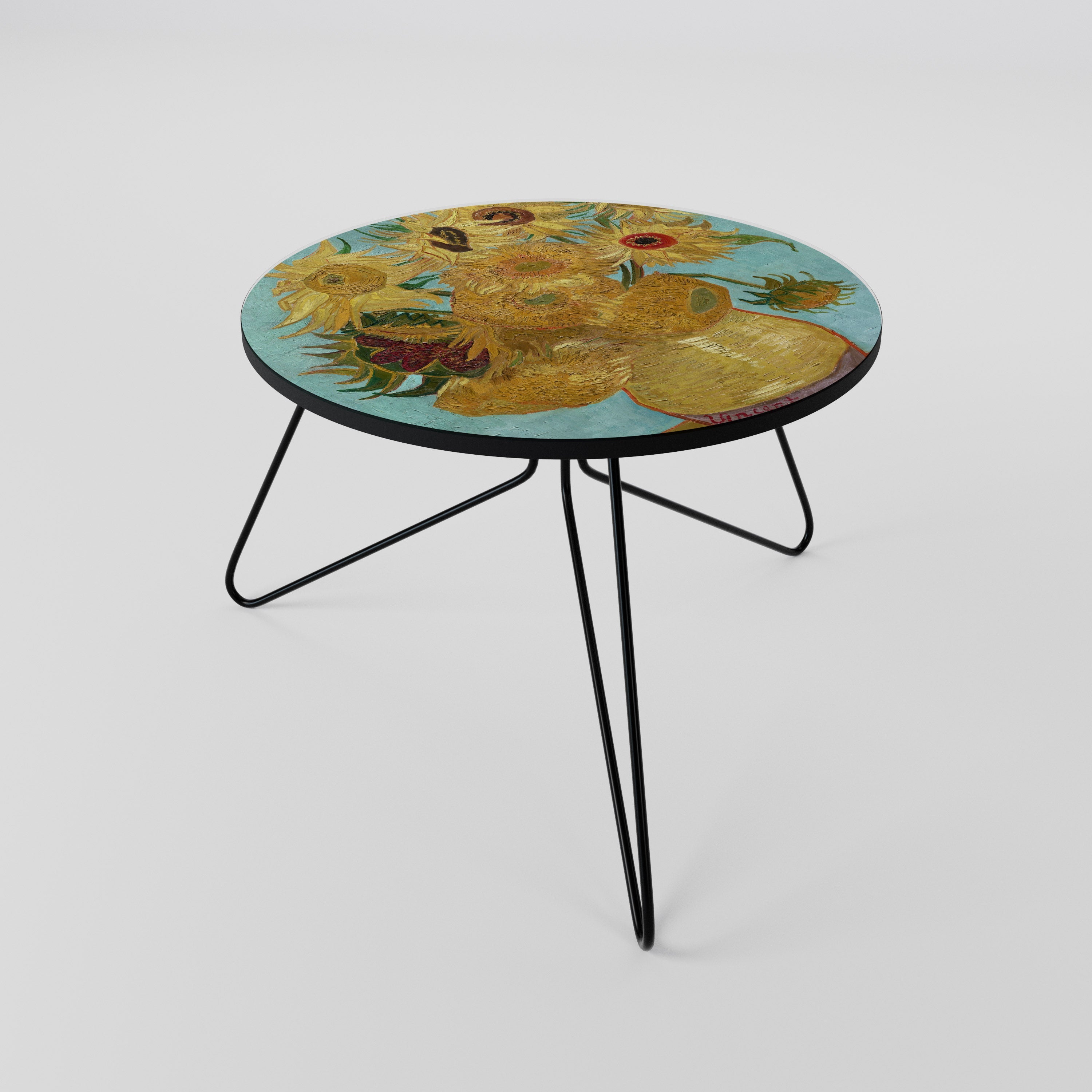 VASE WITH TWELVE SUNFLOWERS Mesa de Centro 60