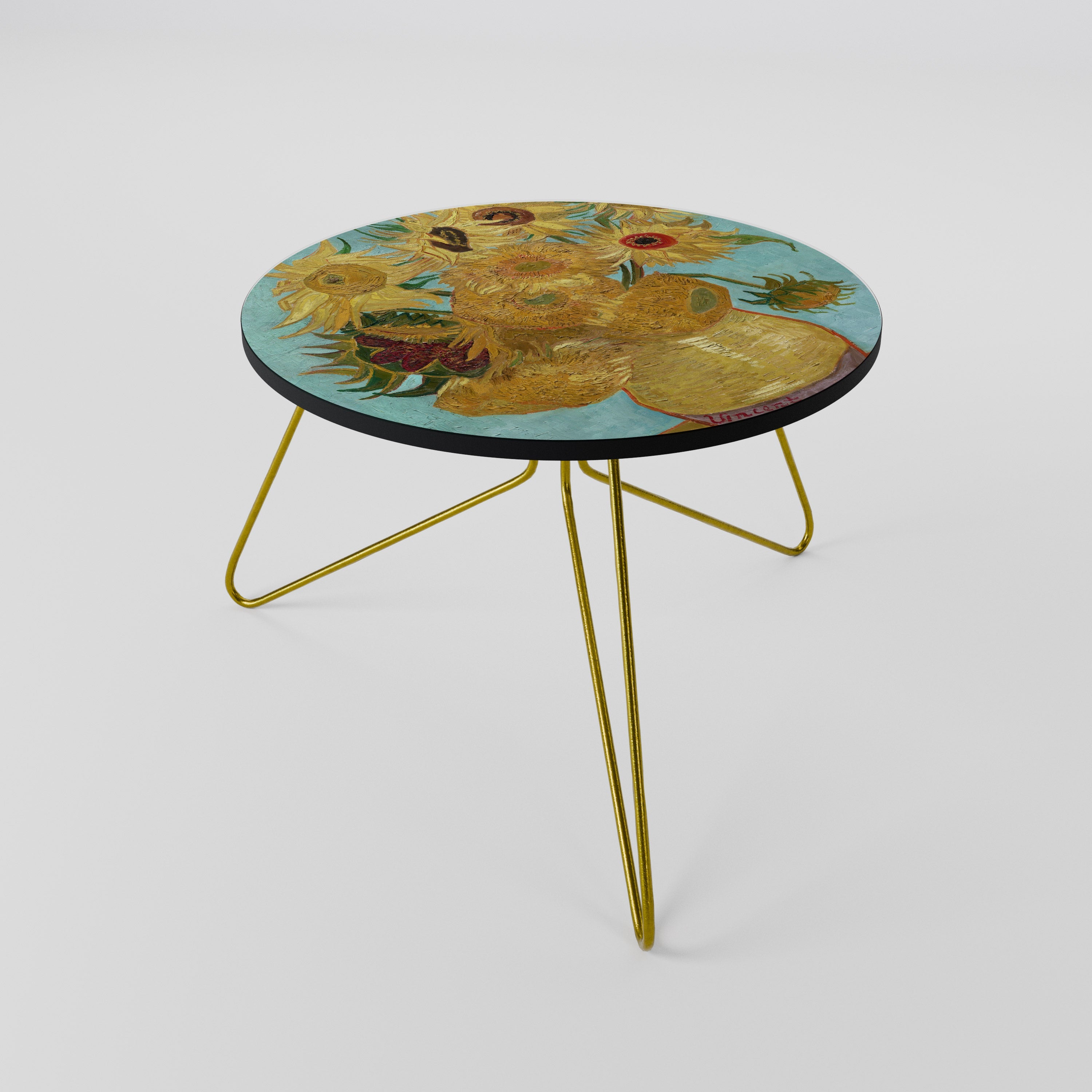 VASE WITH TWELVE SUNFLOWERS Mesa de Centro 60