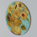 VASE WITH TWELVE SUNFLOWERS Round Wall Art