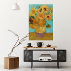 VASE WITH TWELVE SUNFLOWERS Poster Vertical Autocolante