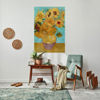 VASE WITH TWELVE SUNFLOWERS Poster Vertical Autocolante