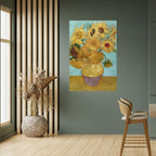 VASE WITH TWELVE SUNFLOWERS Poster Vertical Autocolante