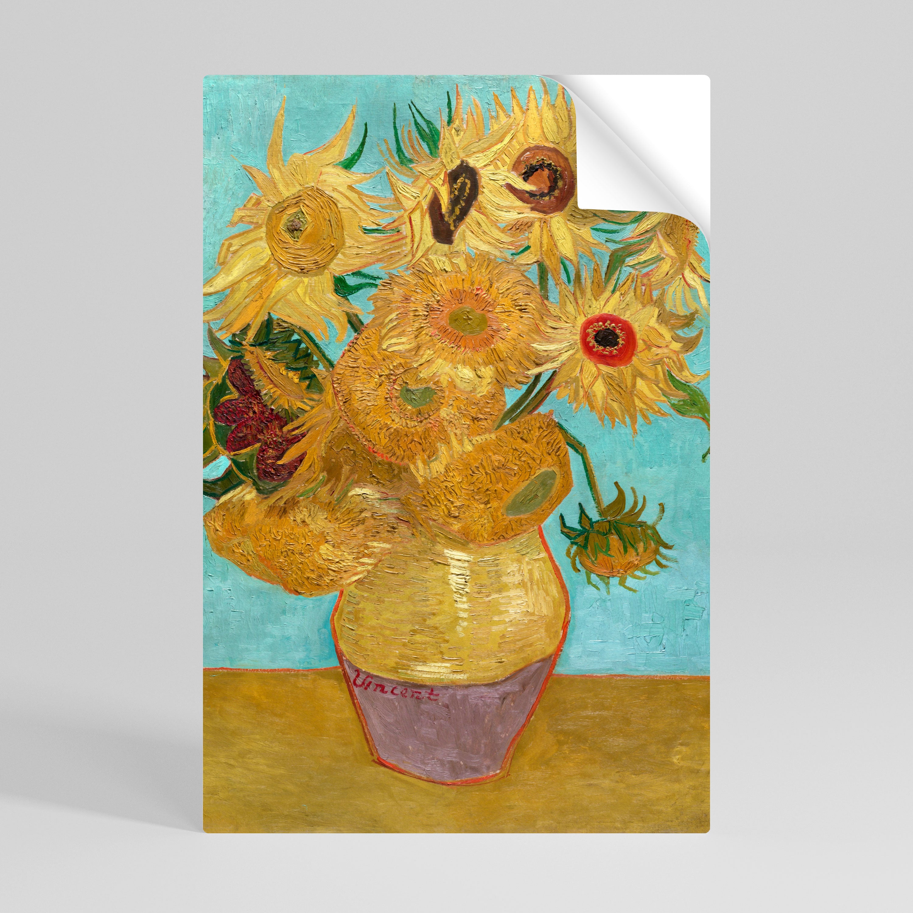 VASE WITH TWELVE SUNFLOWERS Póster Autocolante Vertical