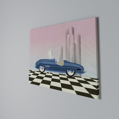 BLUE ROADSTER Horizontal Canvas Print