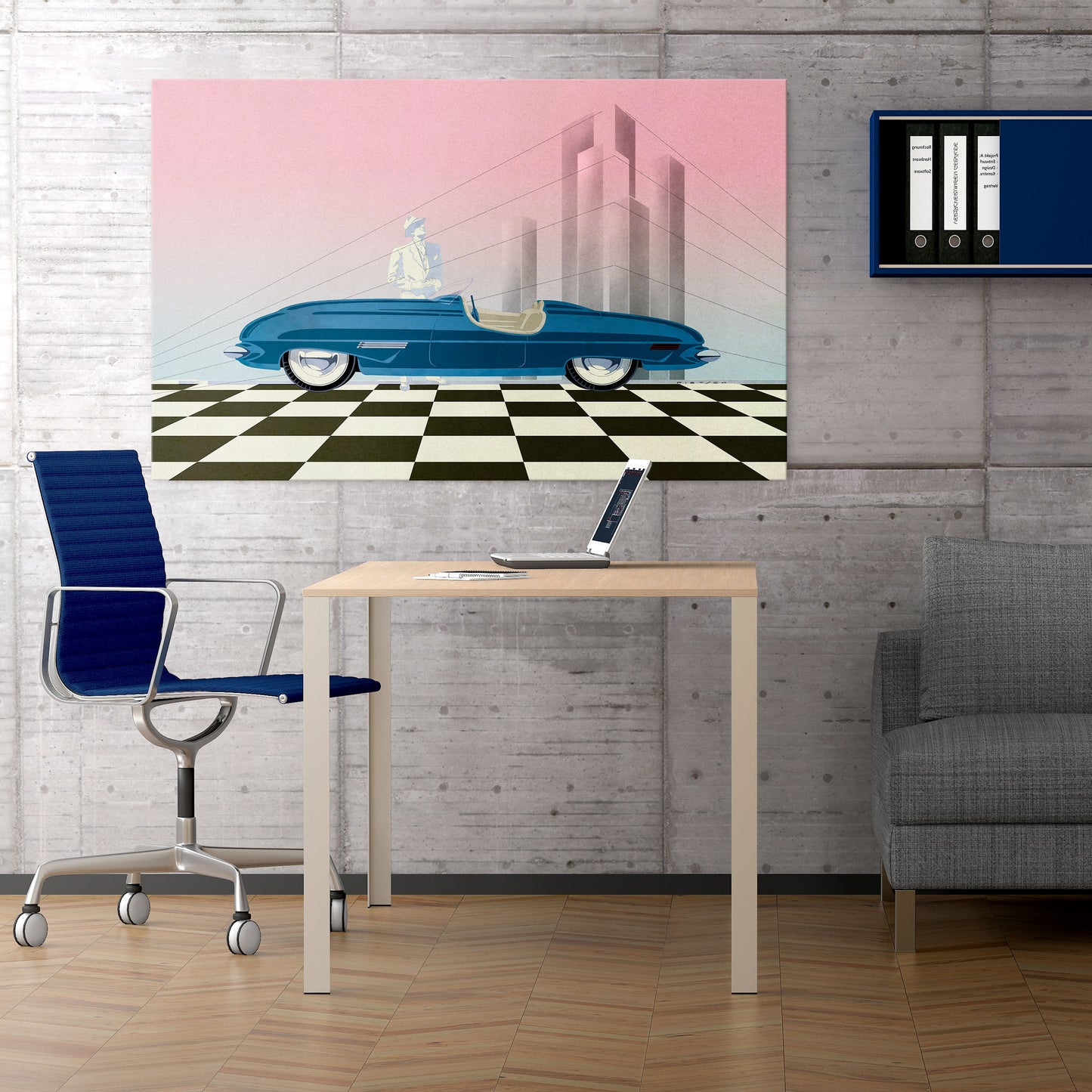 BLUE ROADSTER Horizontal Canvas Print