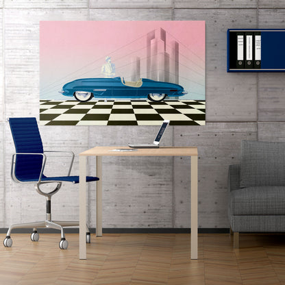 BLUE ROADSTER Horizontal Canvas Print