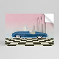 BLUE ROADSTER Peel and Stick Horizontal Poster