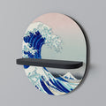THE GREAT WAVE Prateleira Oval Decorativa em Acabamento Preto