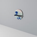 THE GREAT WAVE Prateleira Oval Decorativa em Acabamento Preto