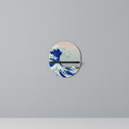 THE GREAT WAVE Prateleira Oval Decorativa em Acabamento Preto