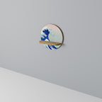 THE GREAT WAVE Prateleira Redonda Decorativa em Efeito Carvalho