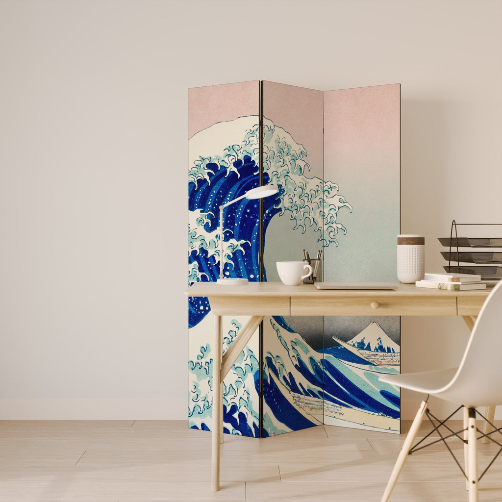 THE GREAT WAVE Biombo Decorativo de 3 Painéis