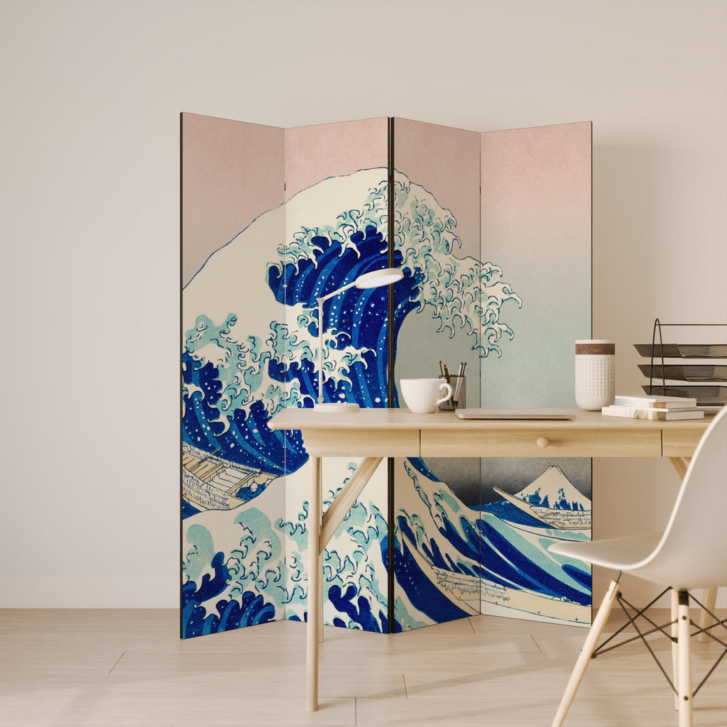 THE GREAT WAVE Biombo Decorativo de 4 Painéis