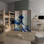 THE GREAT WAVE Biombo Decorativo de 4 Painéis