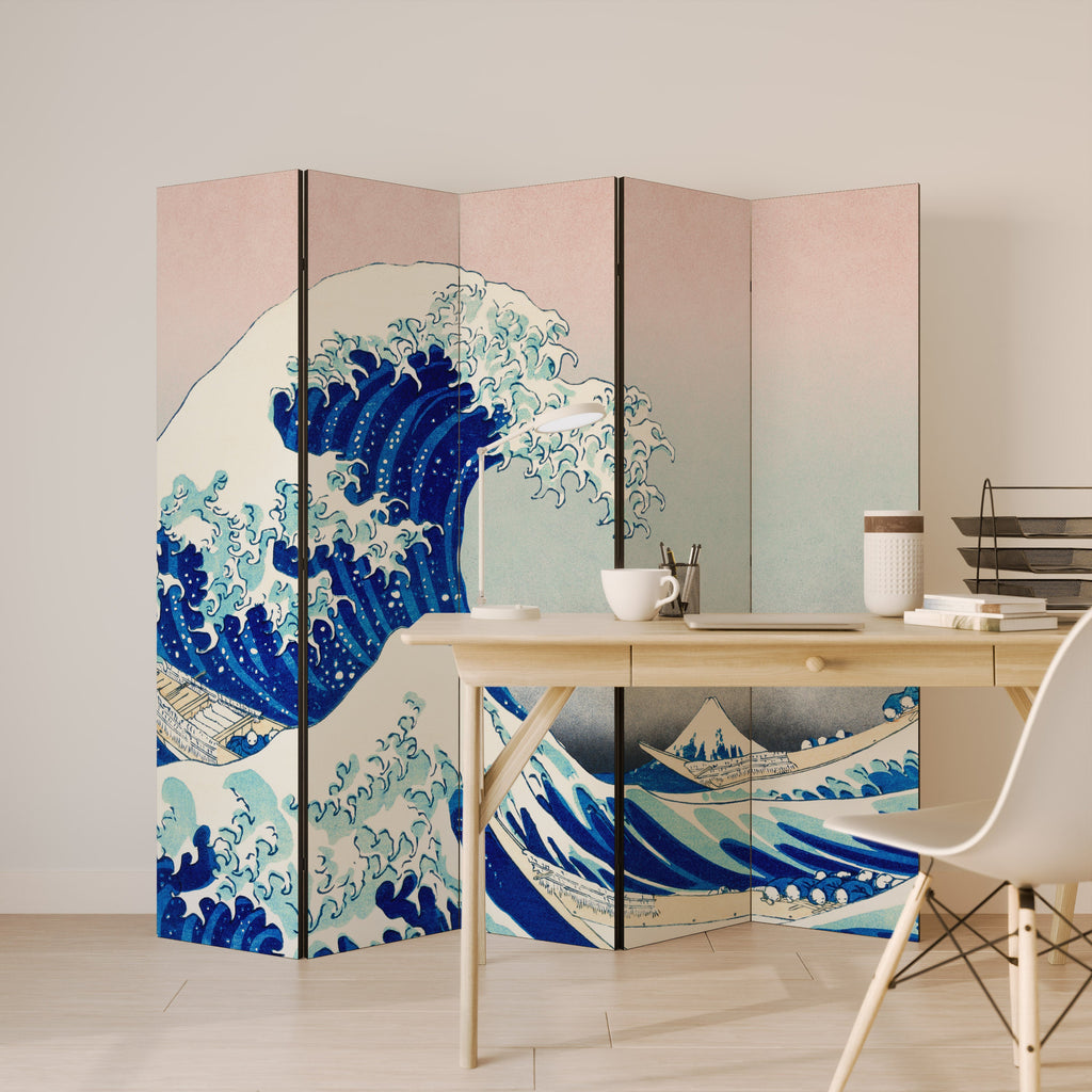 THE GREAT WAVE Biombo Decorativo de 5 Painéis