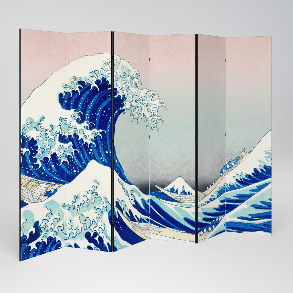 THE GREAT WAVE Biombo Decorativo de 6 Painéis