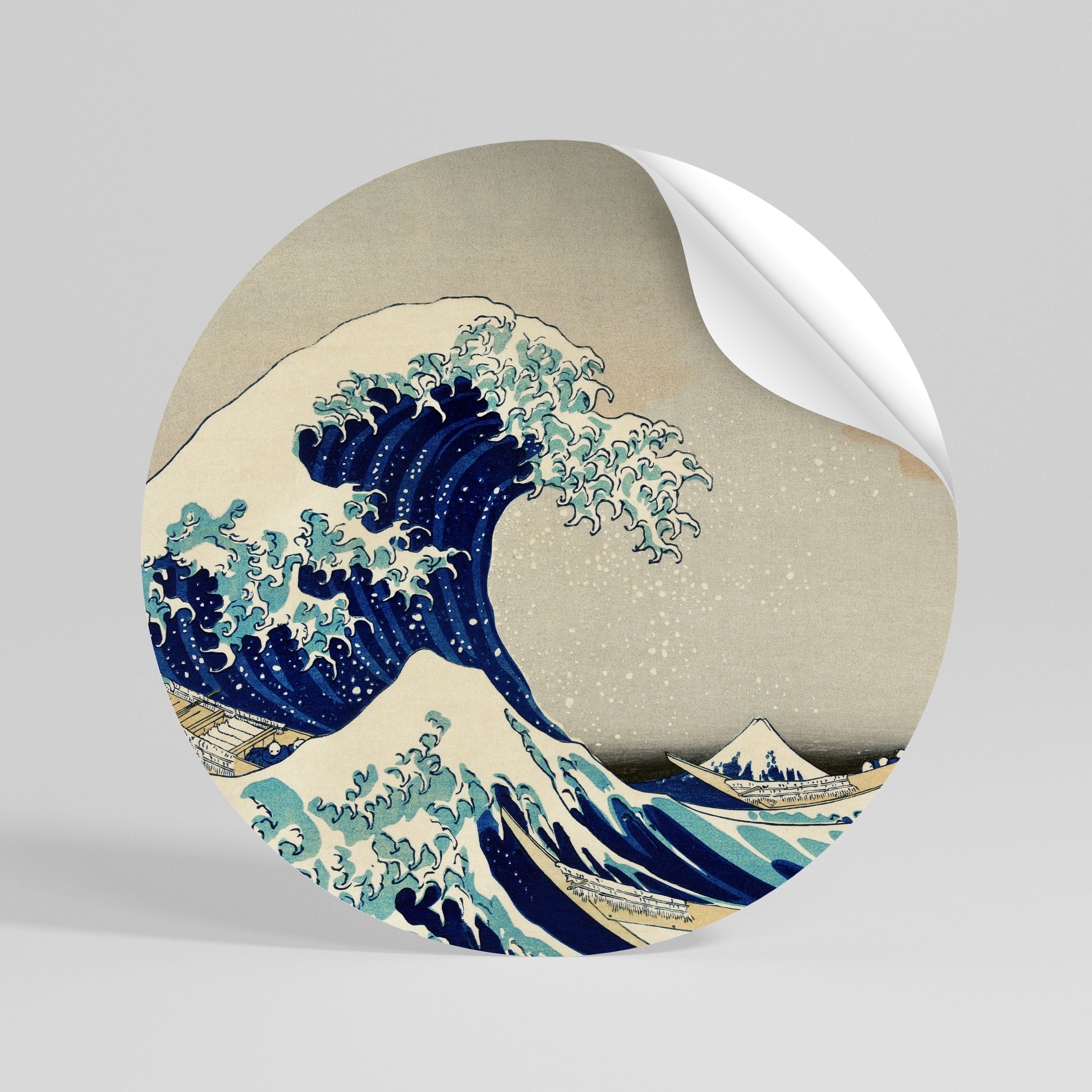 THE GREAT WAVE Autocolante Redondo Removível