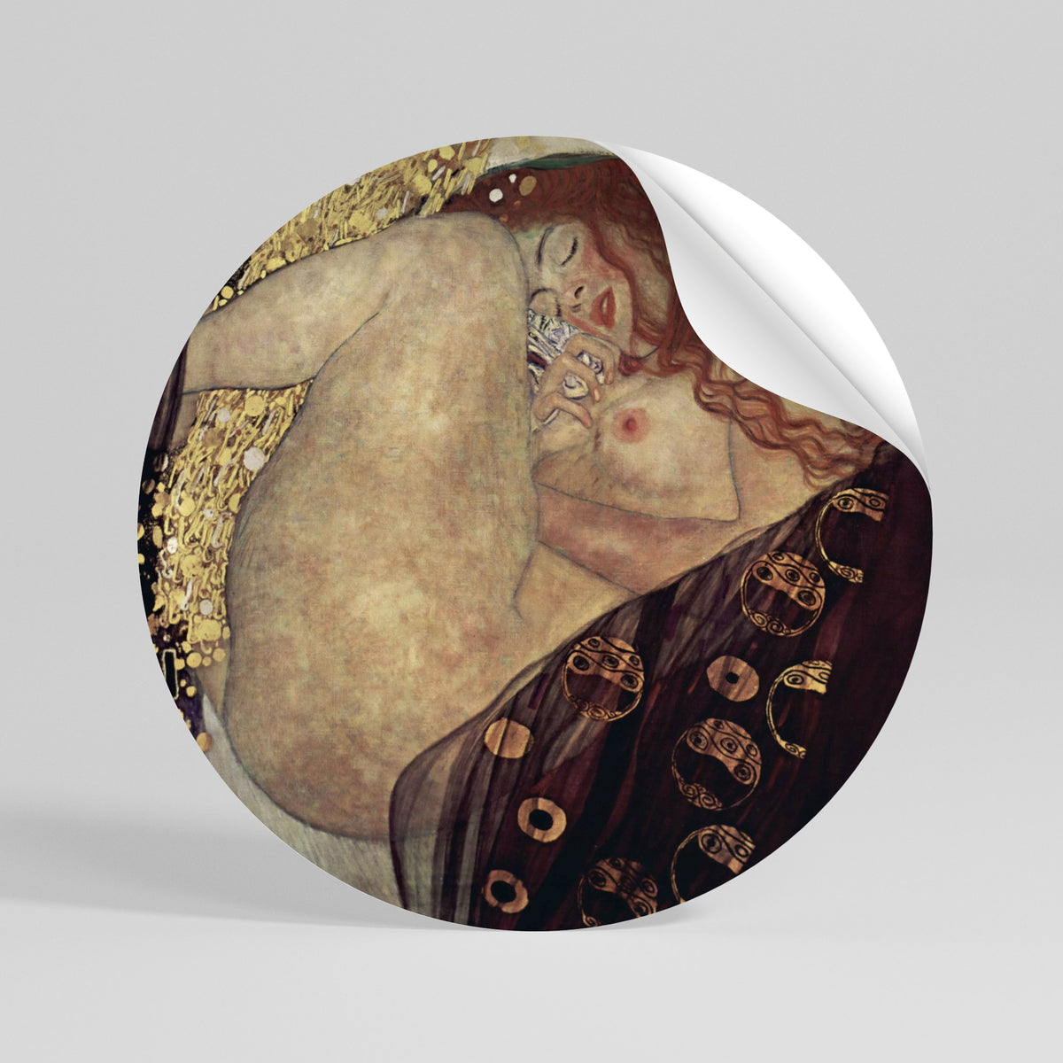 DANAE BY KLIMT Autocolante Redondo Removível