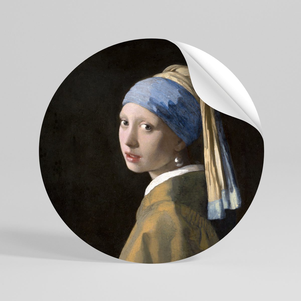 GIRL WITH A PEARL EARING Autocolante Redondo Removível
