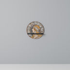 ZODIAQUE OR LA PLUME Round Art Shelf In Black Finish