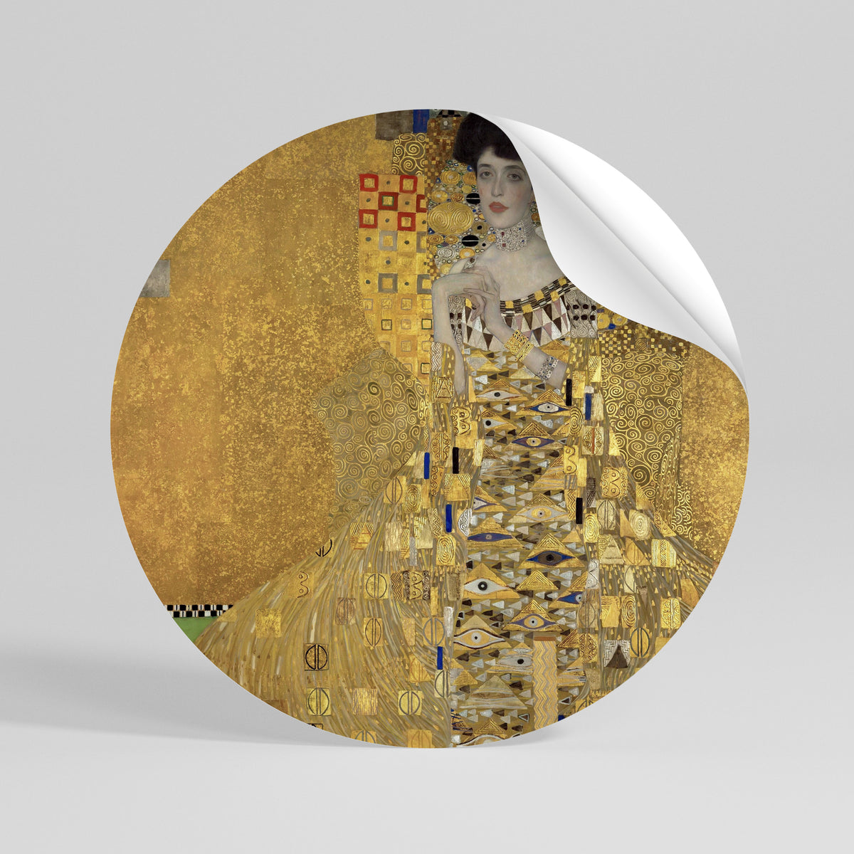 PORTRAIT OF ADELE Peel and Stick Round Sticker