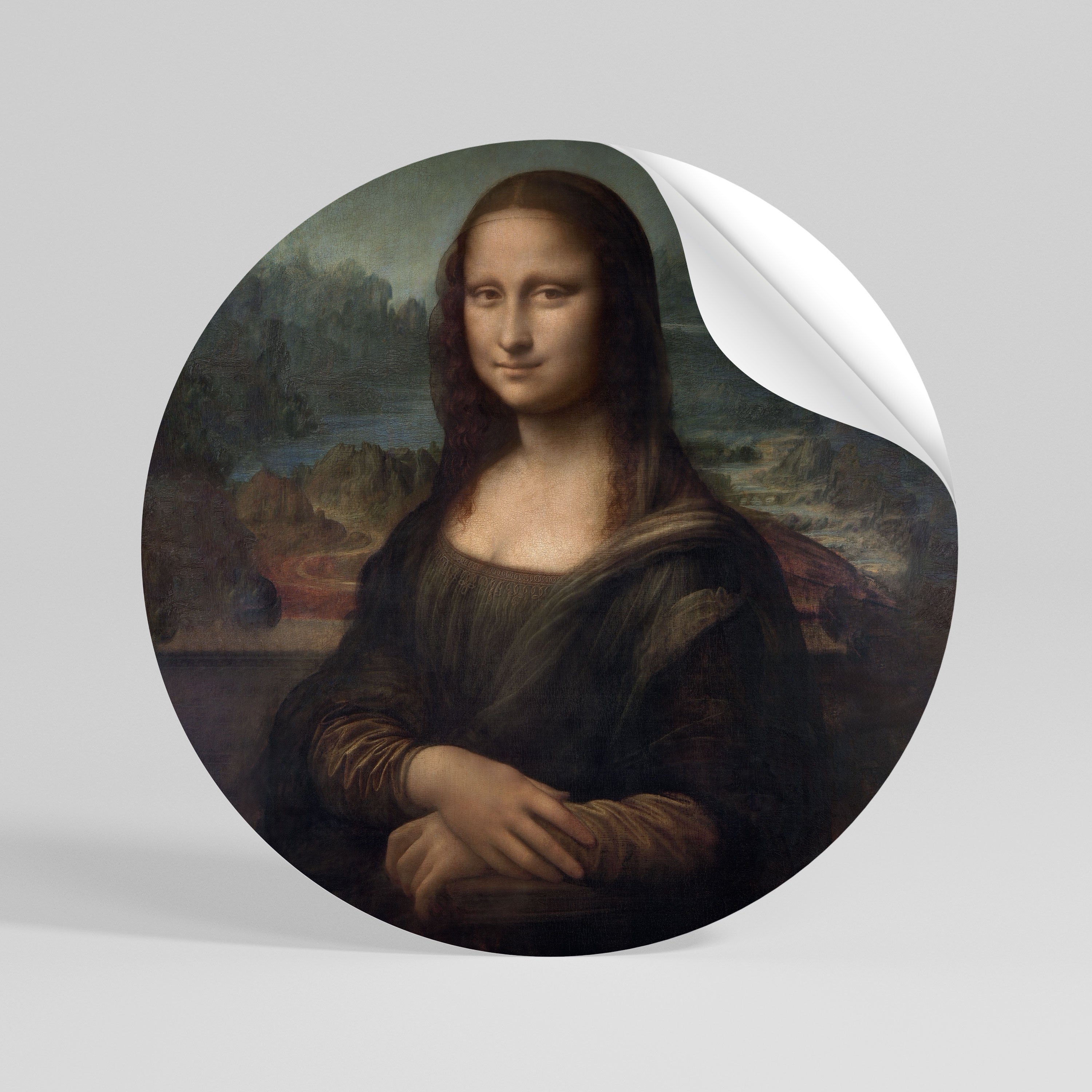 MONA LISA Autocolante Redondo Removível