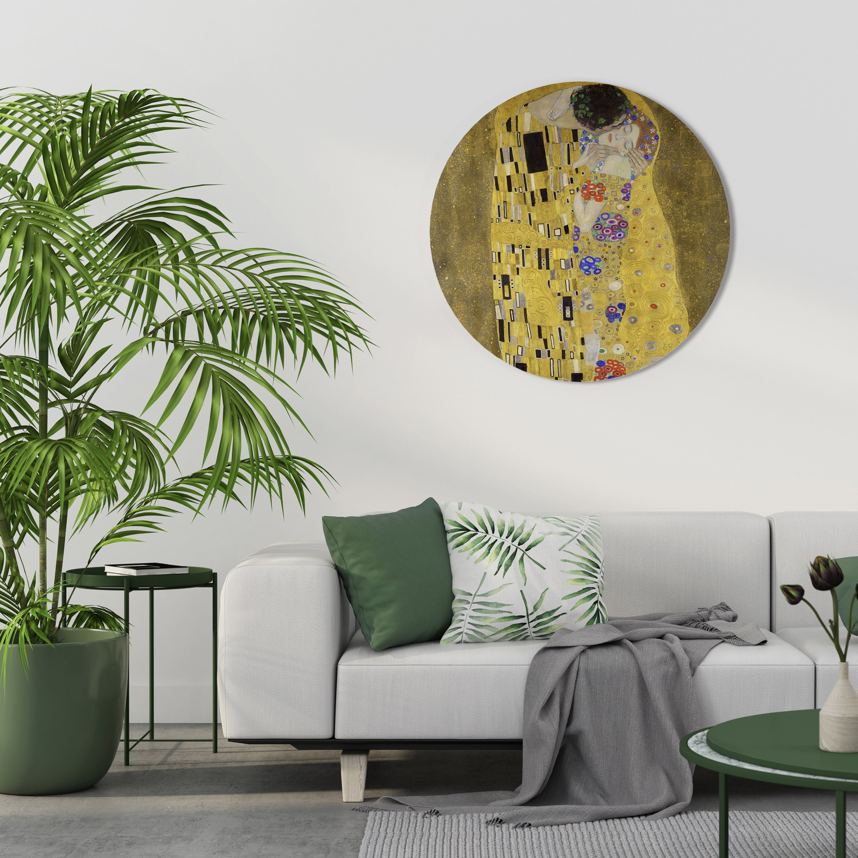 THE KISS Round Wall Art