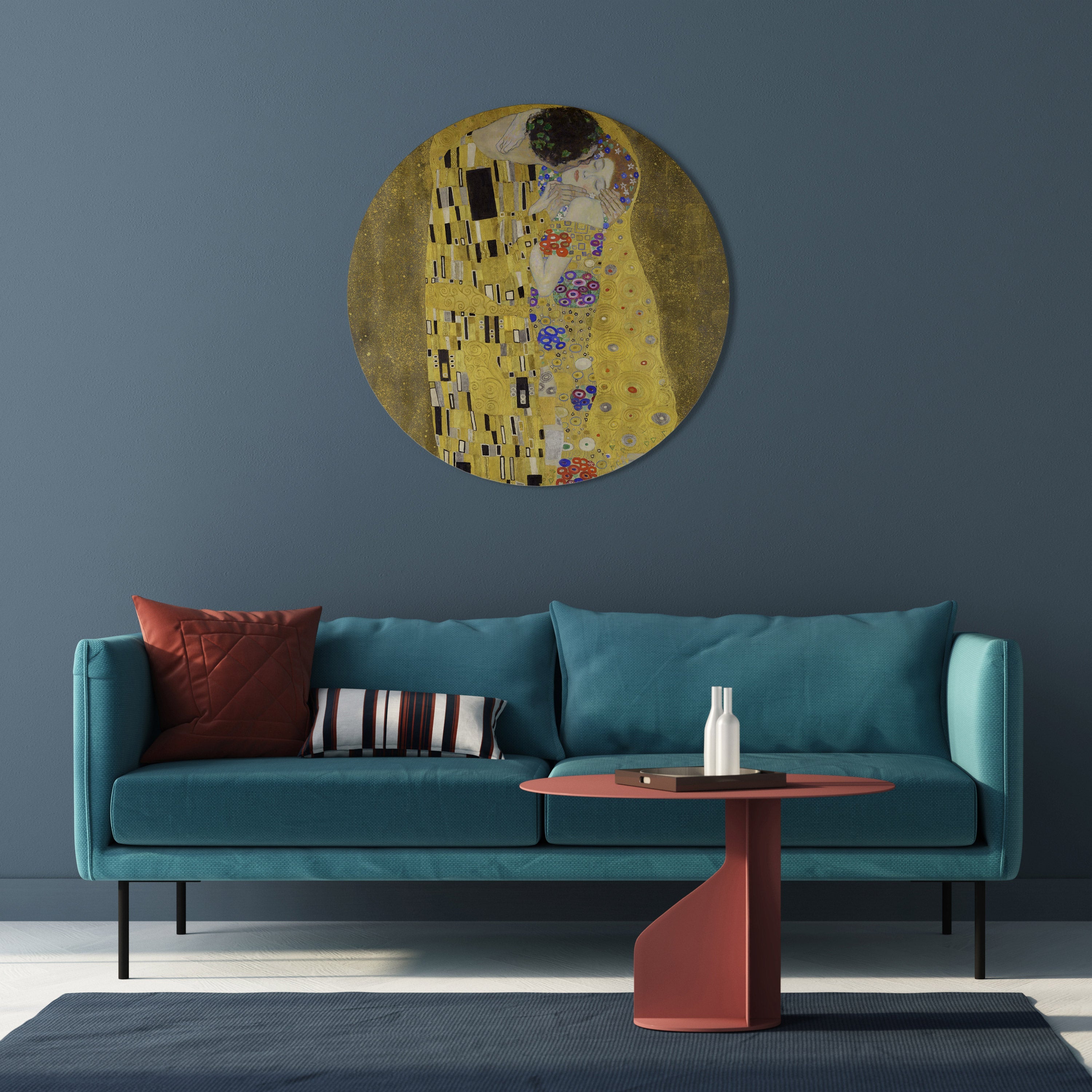 THE KISS Round Wall Art