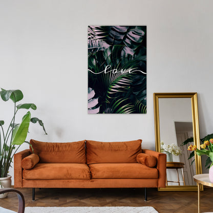 LOVE IN LEAVES Quadro em tela vertical