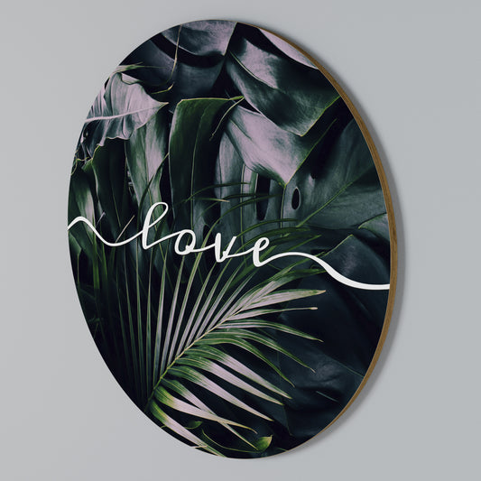 LOVE IN LEAVES Arte de Parede Redonda
