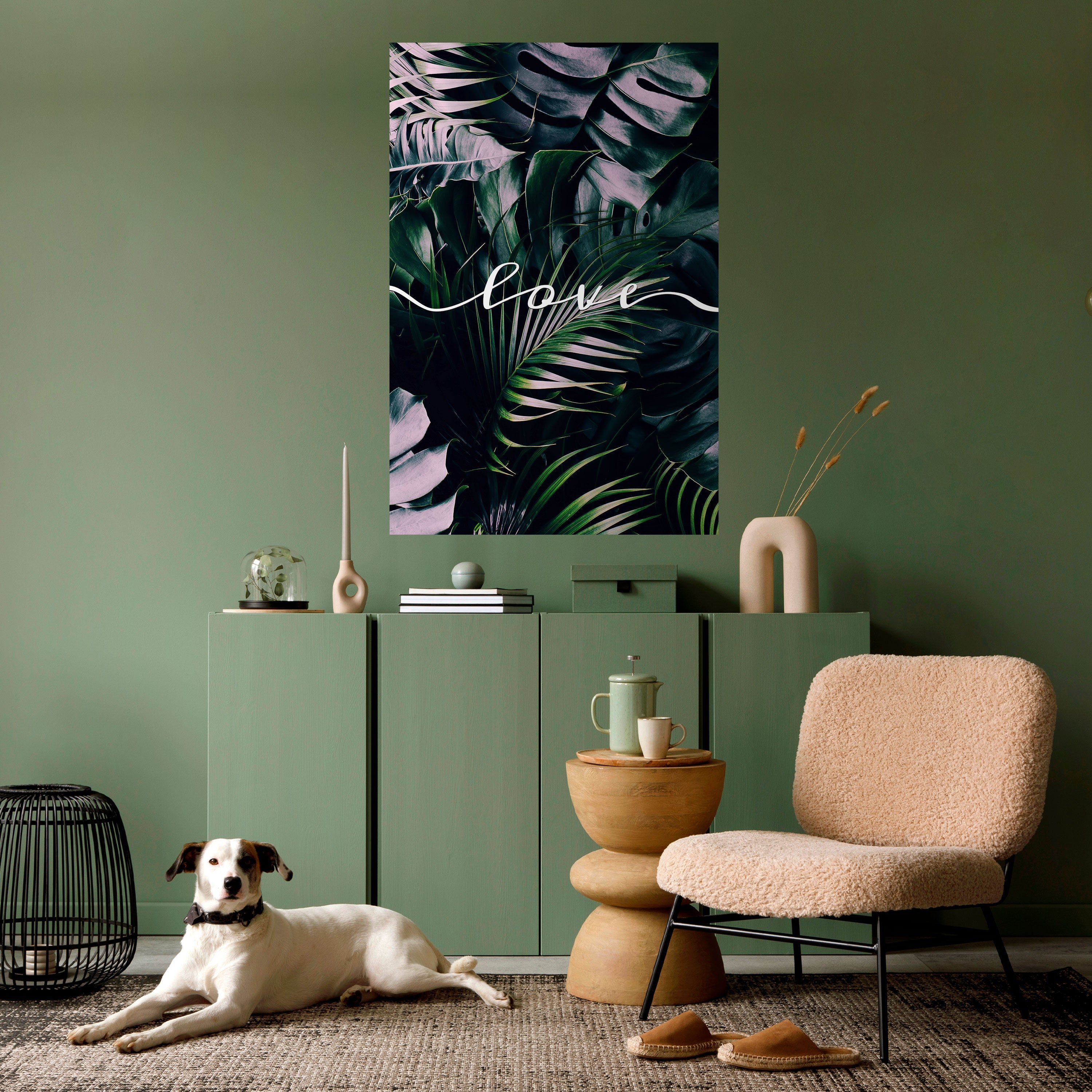 LOVE IN LEAVES Poster Vertical Autocolante