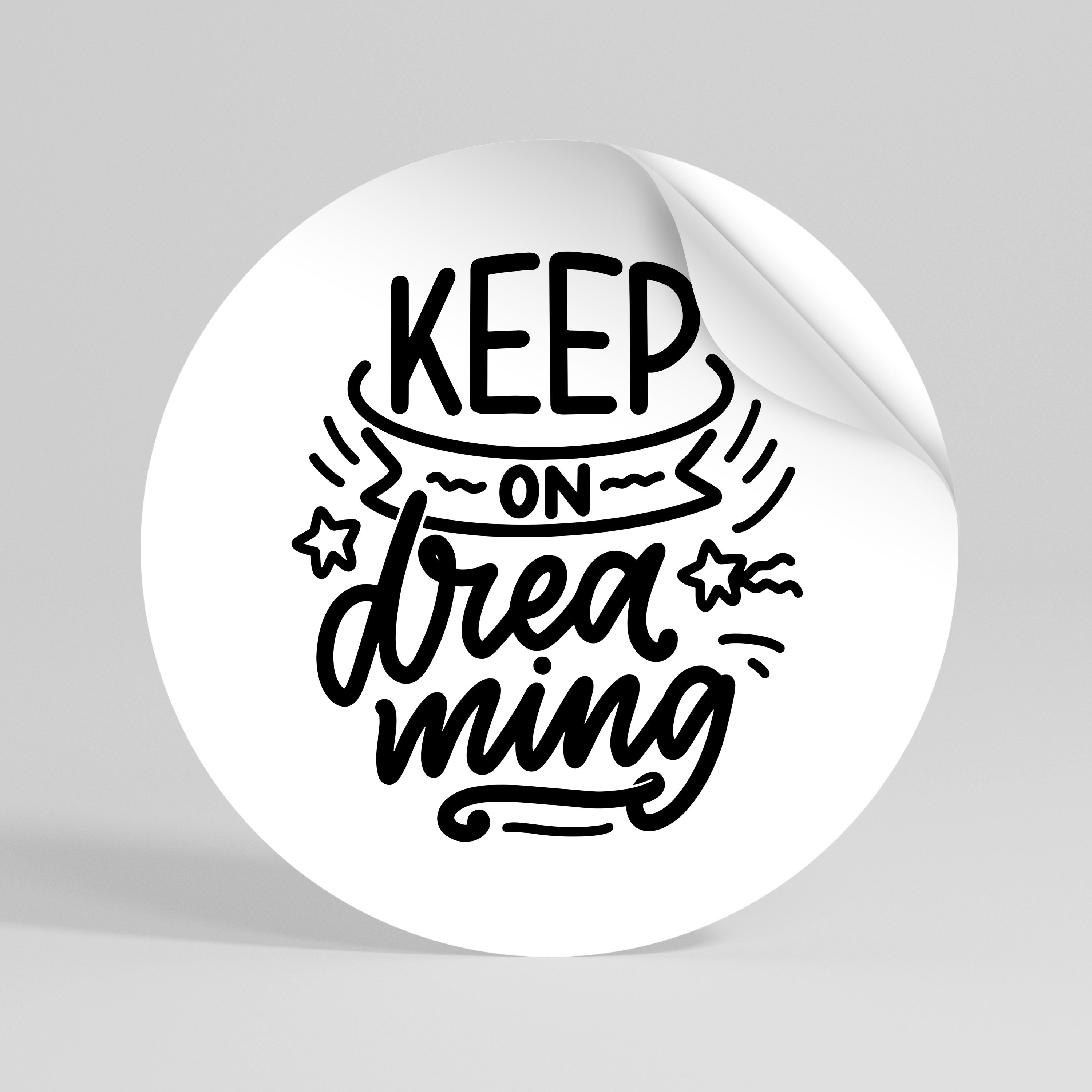 KEEP ON DREAMING Autocolante Redondo Removível