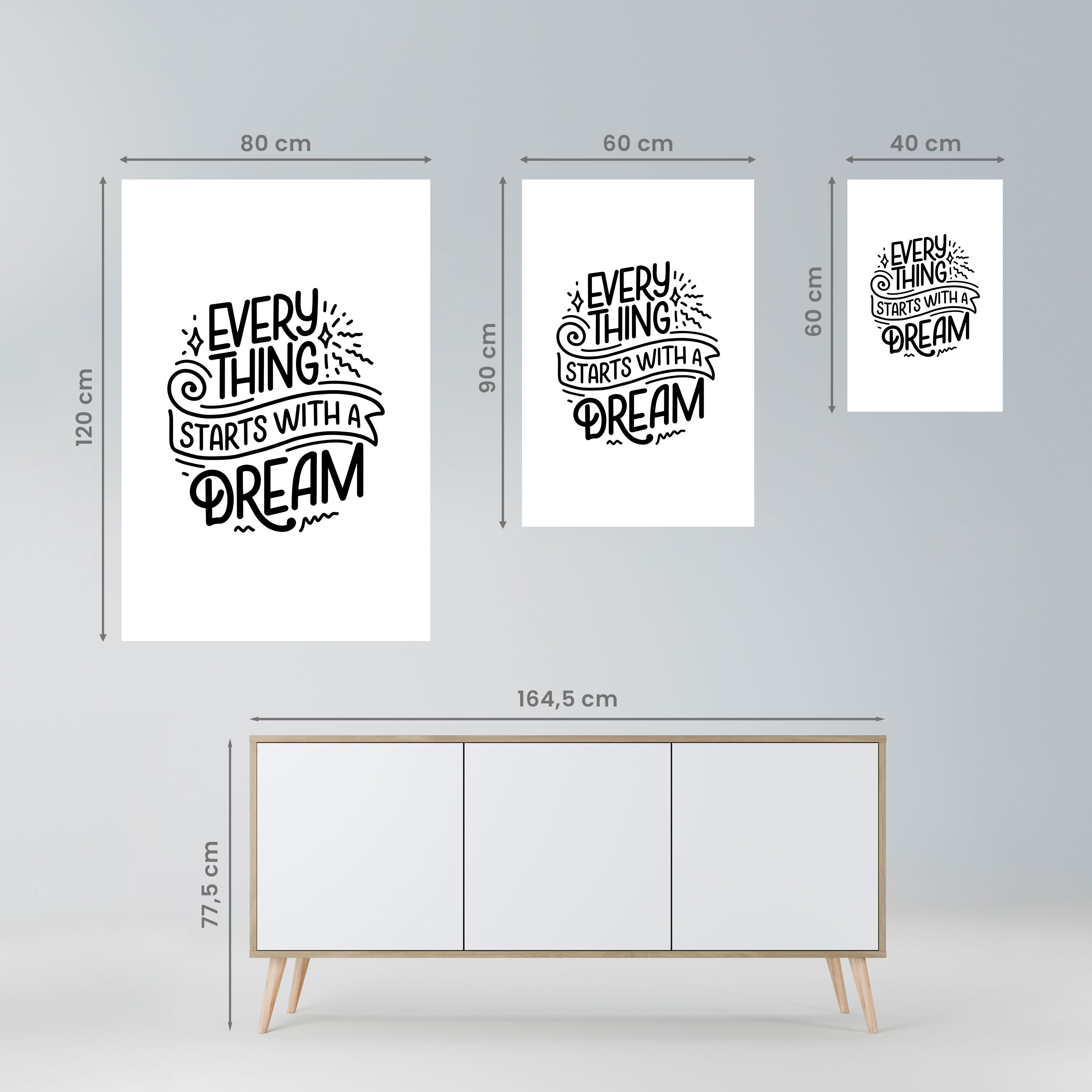 EVERYTHING STARTS WITH A DREAM Poster Vertical Autocolante