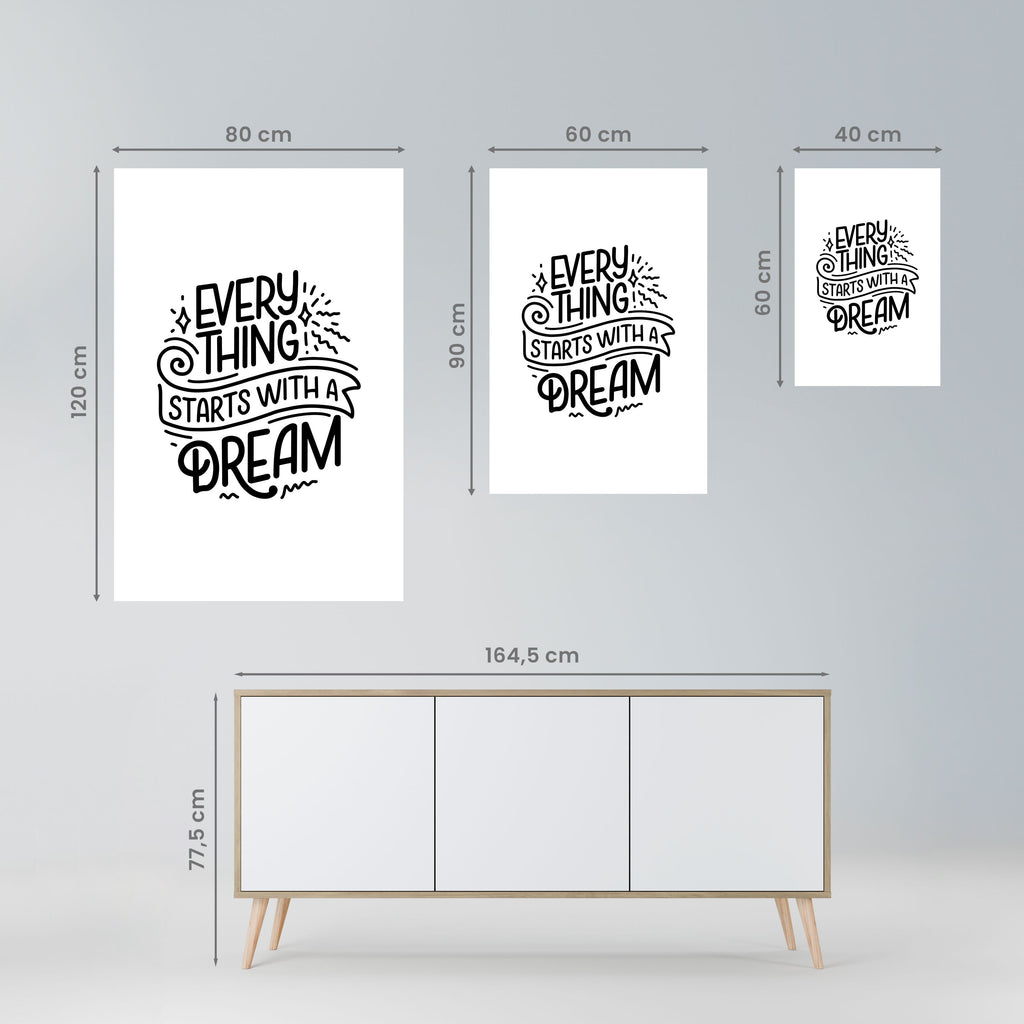 EVERYTHING STARTS WITH A DREAM Poster Vertical Autocolante