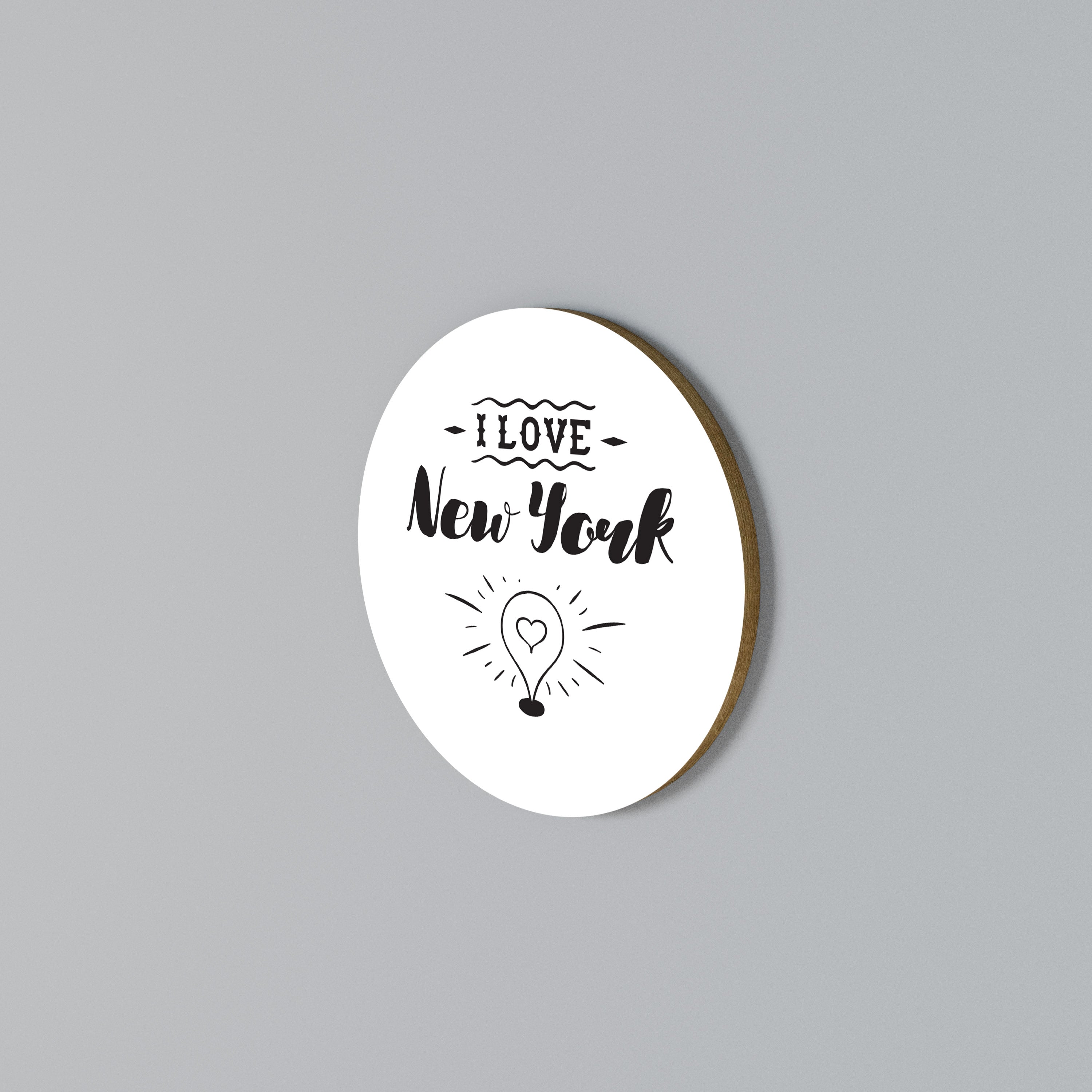 I LOVE NEW YORK Round Wall Art