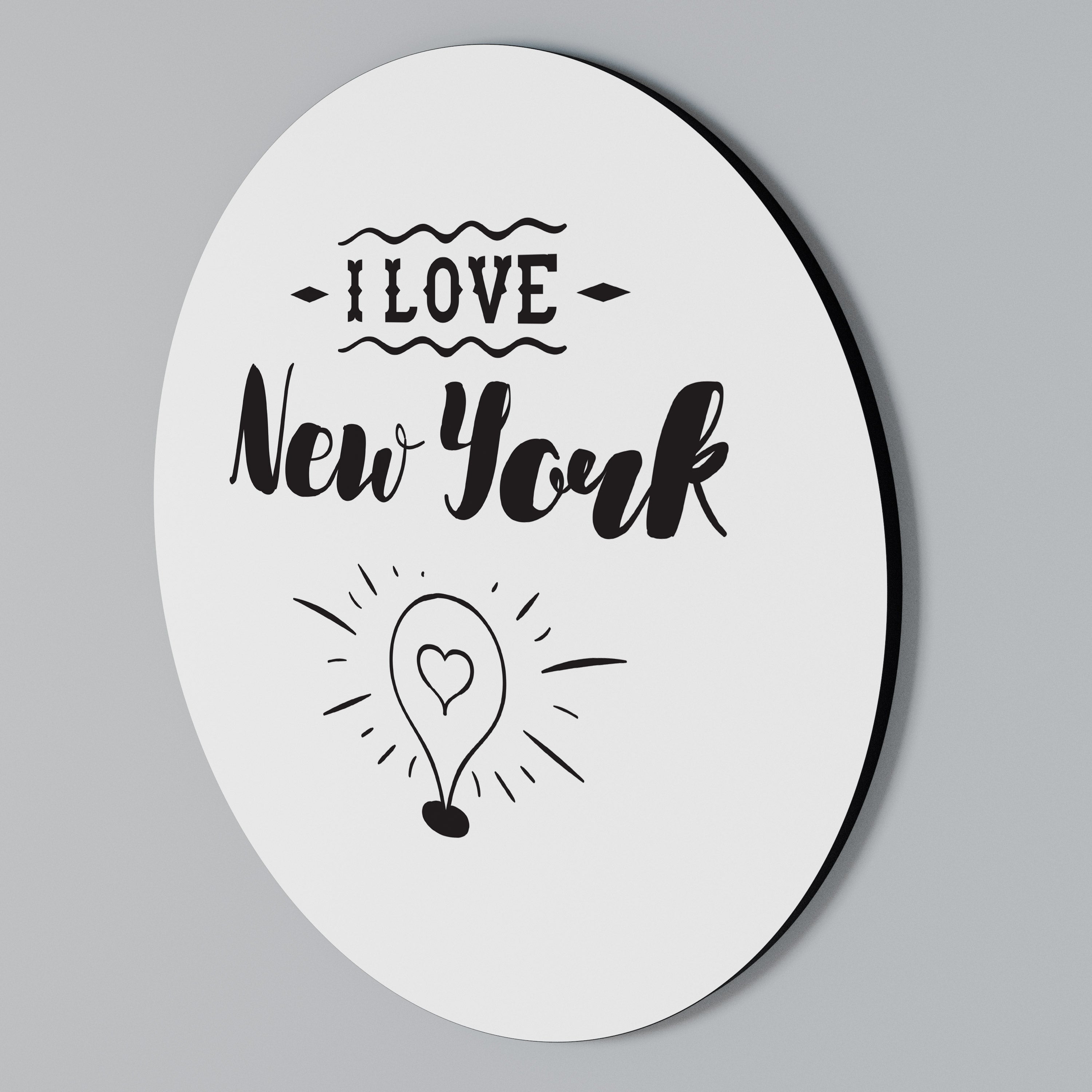 I LOVE NEW YORK Round Wall Art