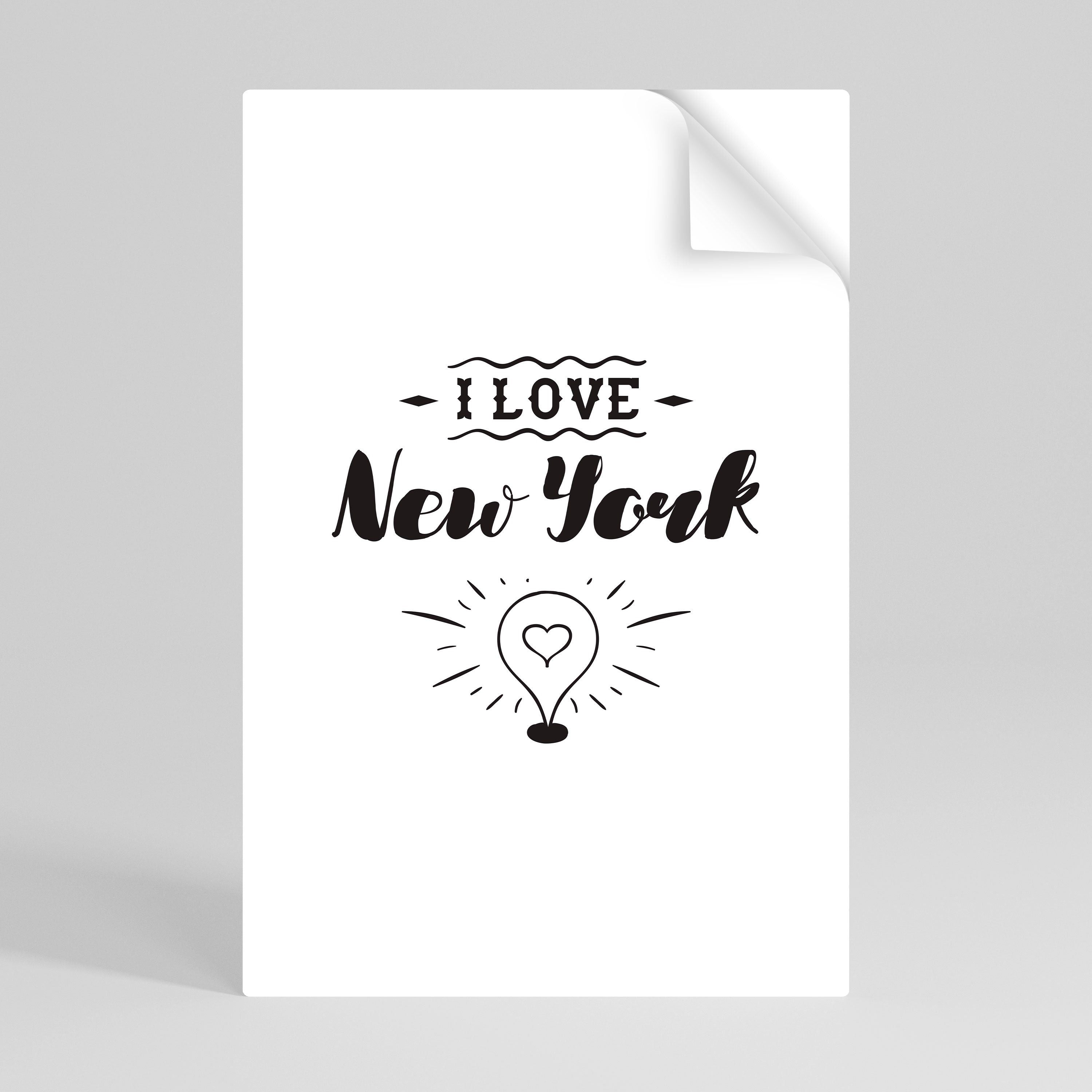 I LOVE NEW YORK Poster Vertical Autocolante