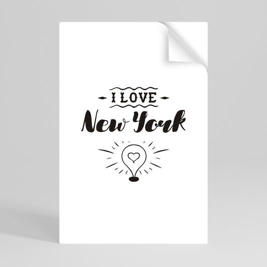 I LOVE NEW YORK Póster Autocolante Vertical