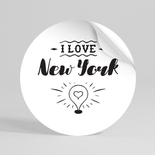 I LOVE NEW YORK Autocolante Redondo Removível