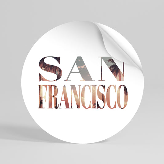 SAN FRANCISCO Peel and Stick Round Sticker