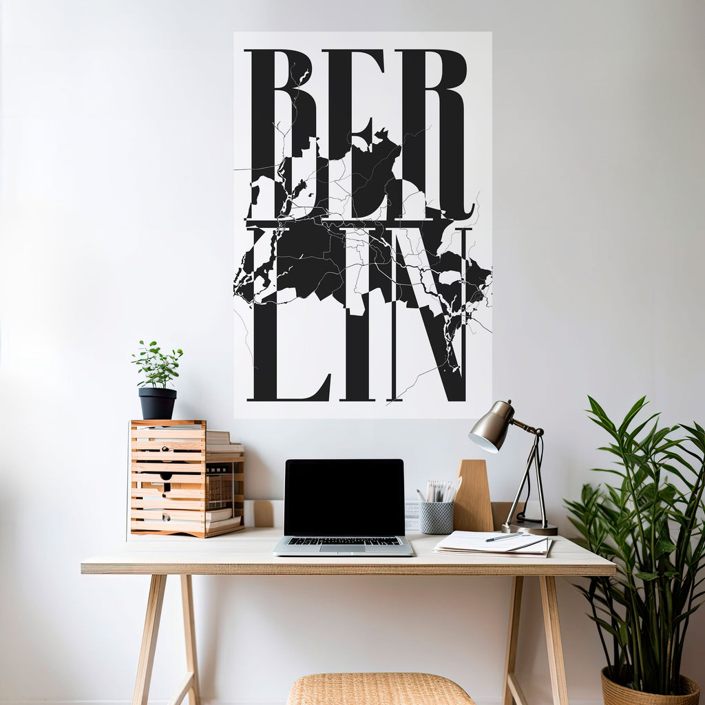 BOLD HORIZONS OF BERLIN Poster Vertical Autocolante