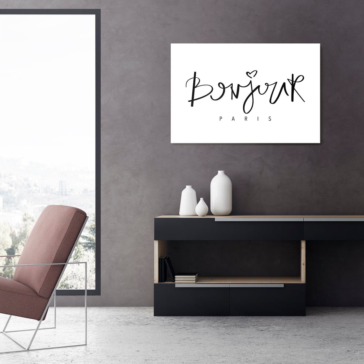 BONJOUR LOVE Horizontal Canvas Print