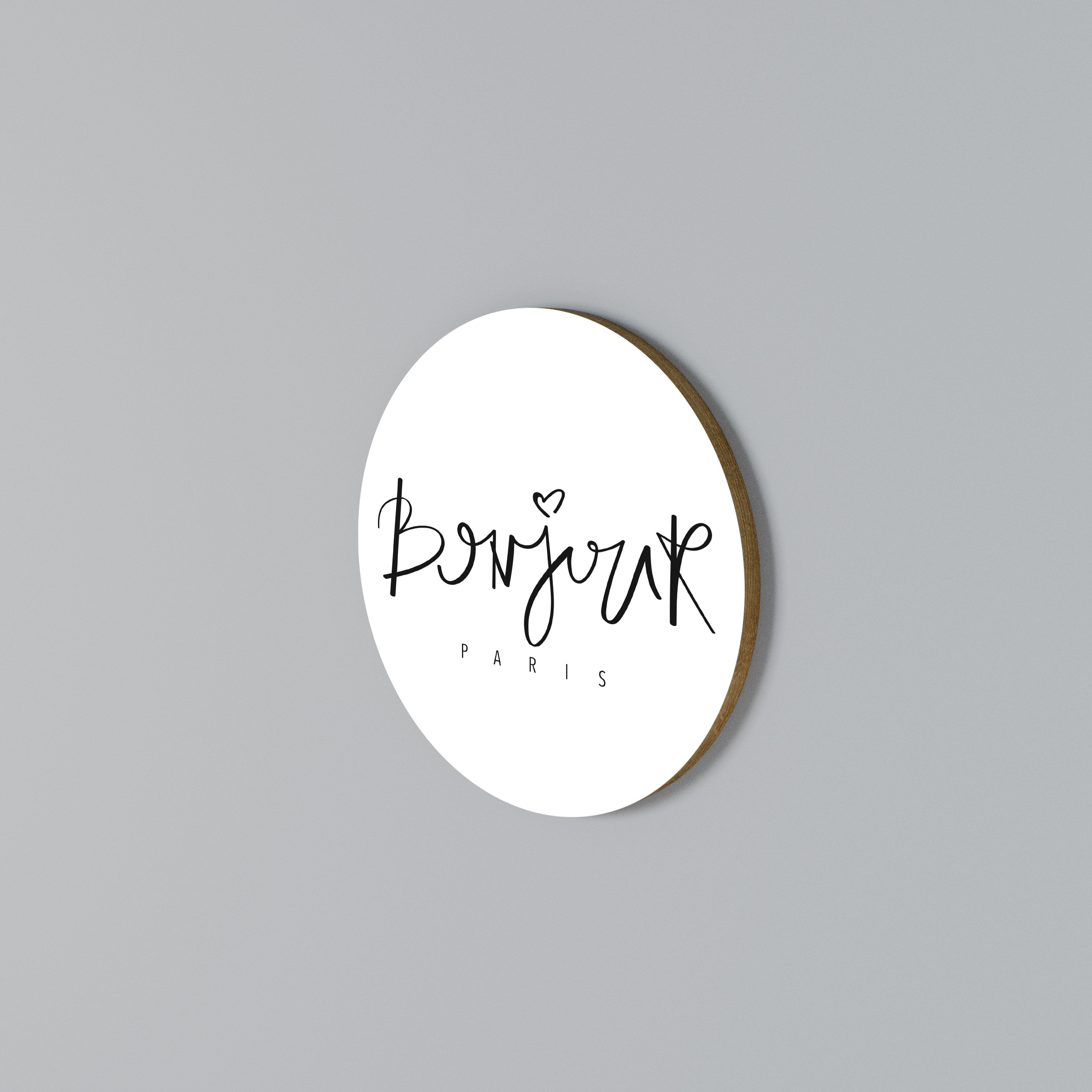 BONJOUR LOVE Round Wall Art