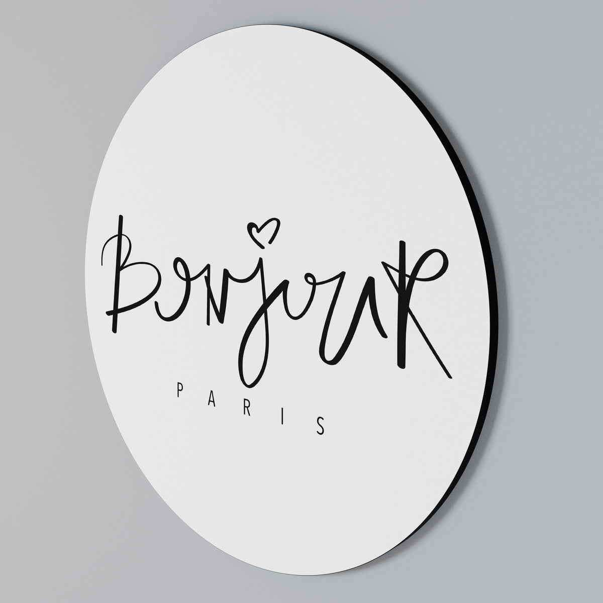 BONJOUR LOVE Arte de Parede Redonda
