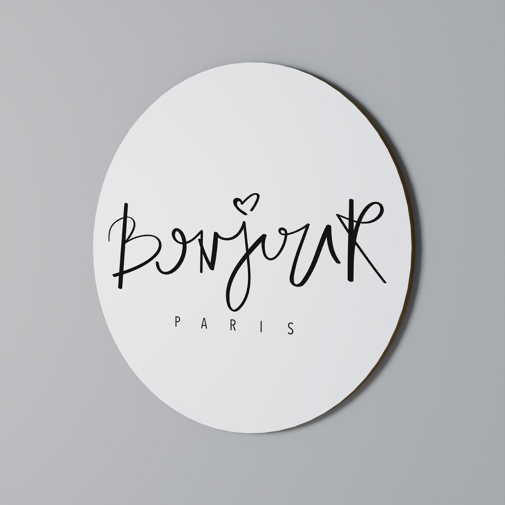 BONJOUR LOVE Round Wall Art