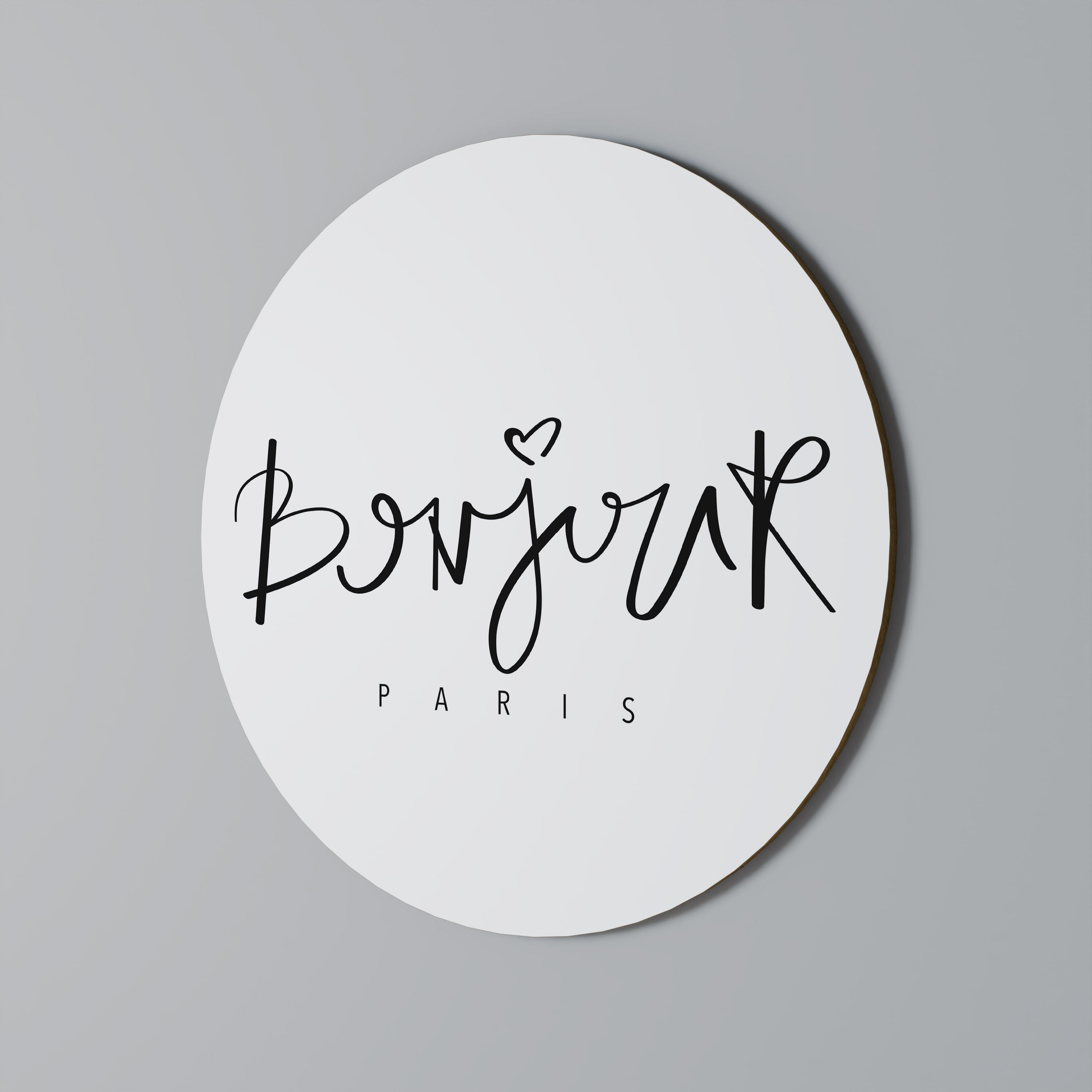 BONJOUR LOVE Round Wall Art