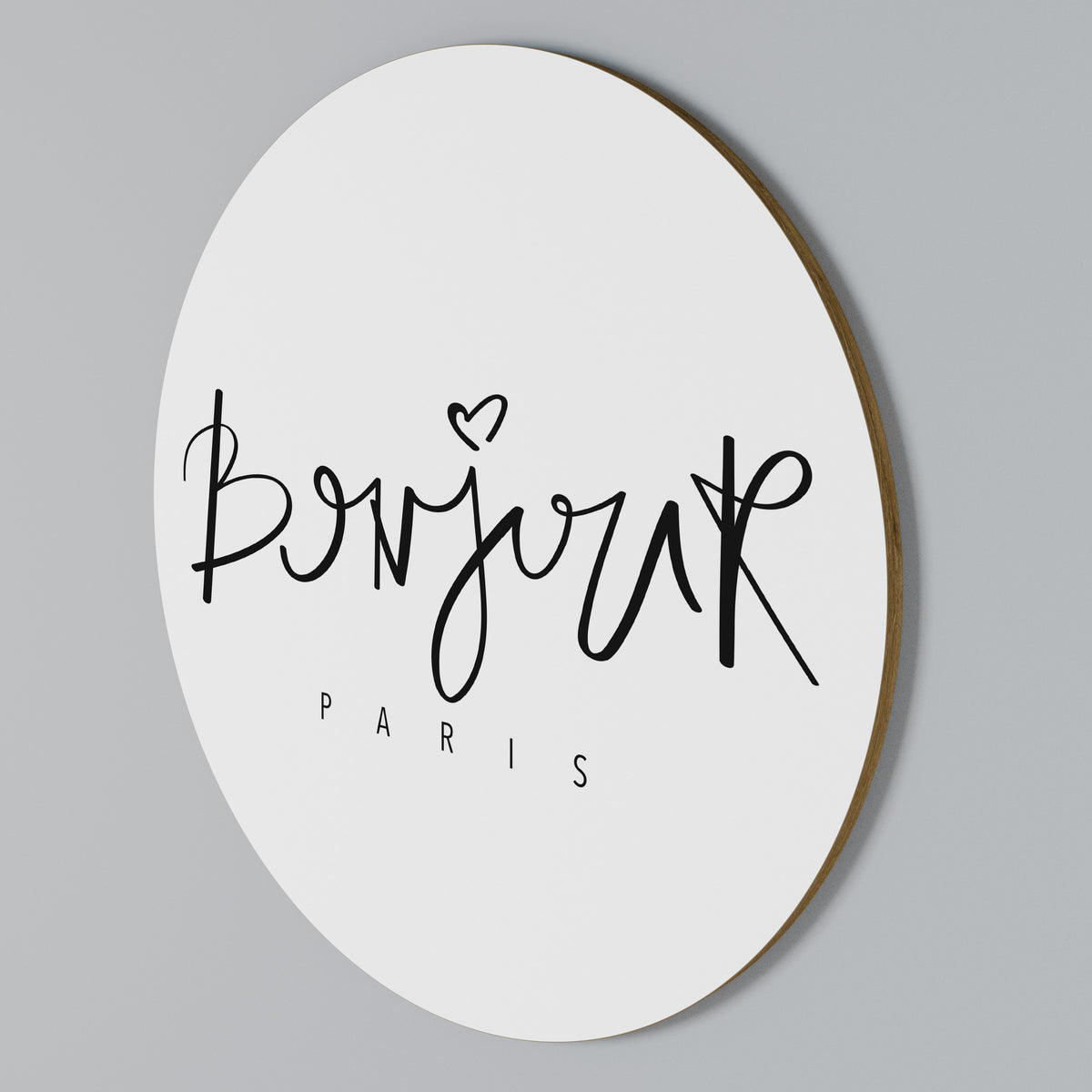BONJOUR LOVE Arte de Parede Redonda