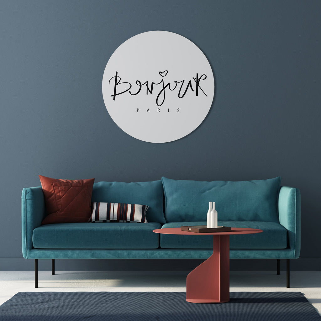 BONJOUR LOVE Round Wall Art
