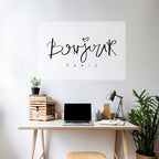 BONJOUR LOVE Peel and Stick Horizontal Poster