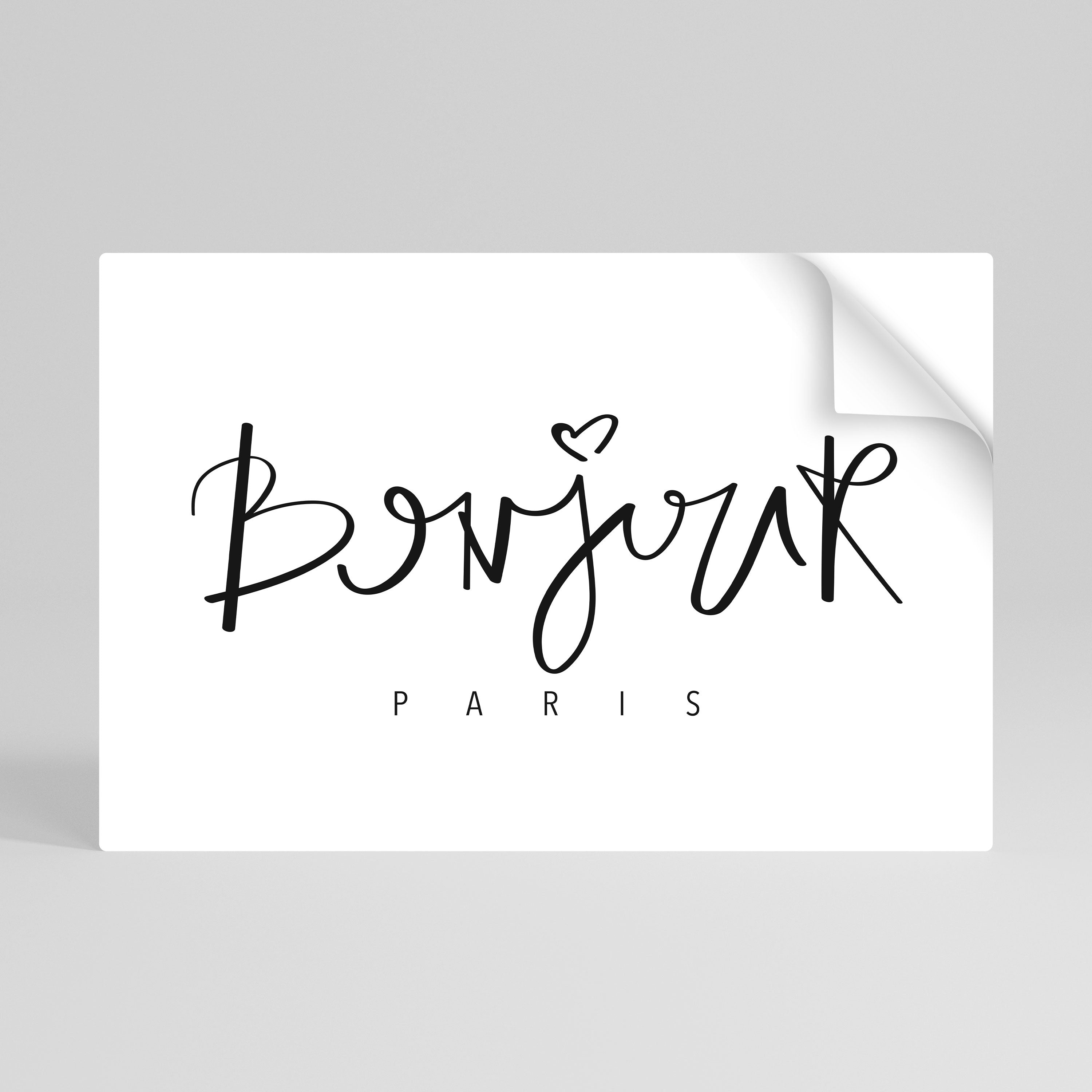 BONJOUR LOVE Peel and Stick Horizontal Poster